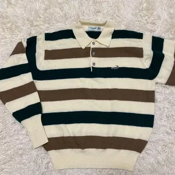 크로커다일 니트 스웨터 라거 셔츠 피케 셔츠 울 M