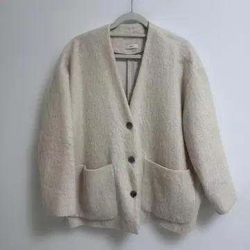 yori 울 모헤어 샤기 자켓 라이트 핑크