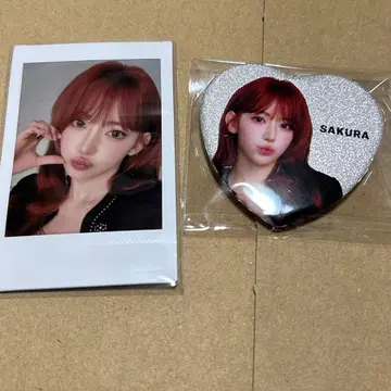 LE SSERAFIM 사쿠라 캔뱃지 하트 인스턴트