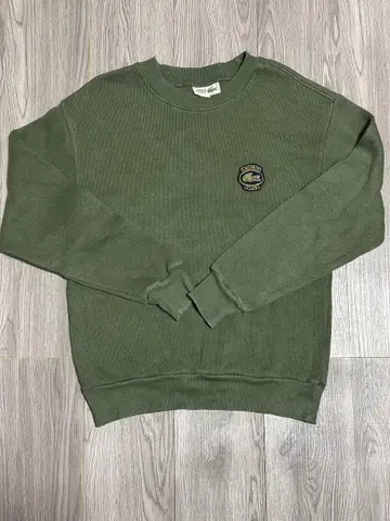 LACOSTE 크루넥 맨투맨 올리브 그린
