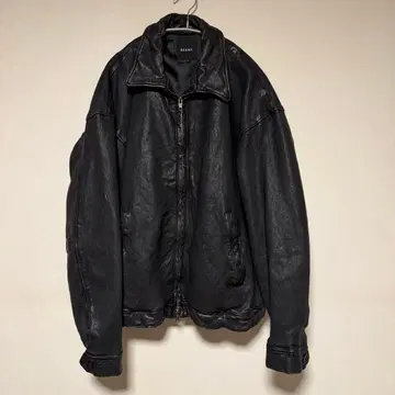 BEAMS 24AW 와이드 핏 유즈드 가공 지퍼 블루종 L