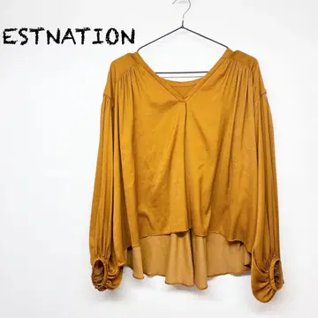 에스트네이션 긴팔 셔츠 오렌지 일본제