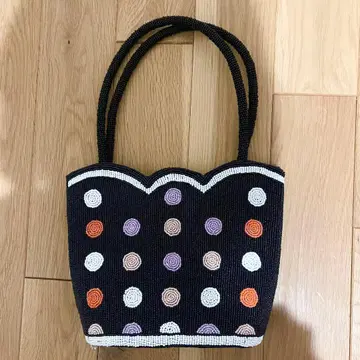 비즈 백 도트 무늬 기모노에도