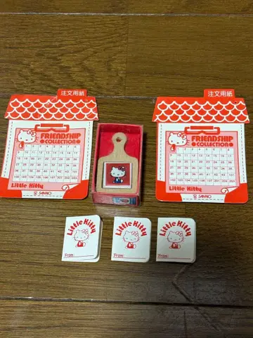 미사용 리틀 키티 미니어처 컬렉션! 치즈 커터 주문 용지 메시지 카드