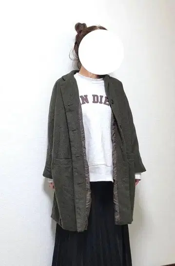 [ 새상품급 ] tumugu 코트 올리브색