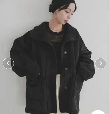 무스탕 코트 블랙 리앙