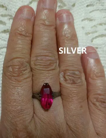 핑크 컬러 SILVER vintage 반지