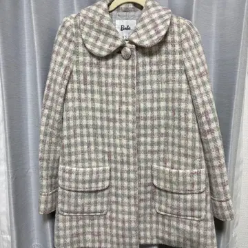 Barbie 체크 무늬 미들 기장 코트 M 사이즈