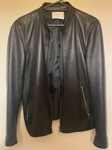 블랙 가죽 싱글 라이더 자켓