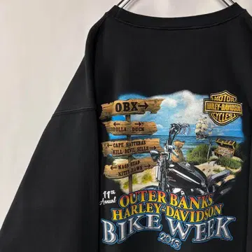 USA 할리데이비슨 맨투맨 트레이닝복 블랙 XL 사이즈 구제 의류