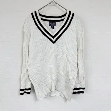 CHAPS [ M ] 화이트 스웨터 심플 무지 캐주얼