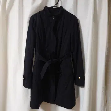 [ anySiS ] 블랙 트렌치코트 허리 리본 포함