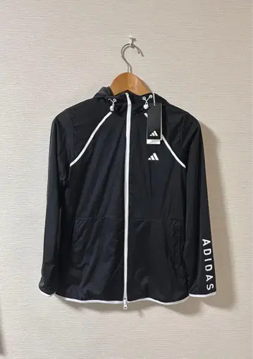 [ 새상품, 택 포함 ] adidas 골프 더블 지퍼 후드티 블루종 블랙