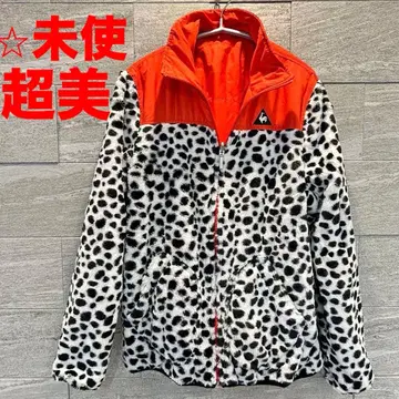 미사용 르꼬끄 레오파드 무늬 충전솜 플리스 자켓 다운 자켓 레오파드