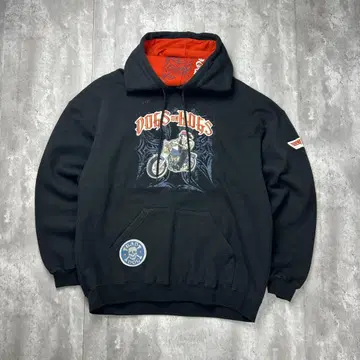 빅독스 자수 로고 바이크 후드 맨투맨 블랙 L 5964