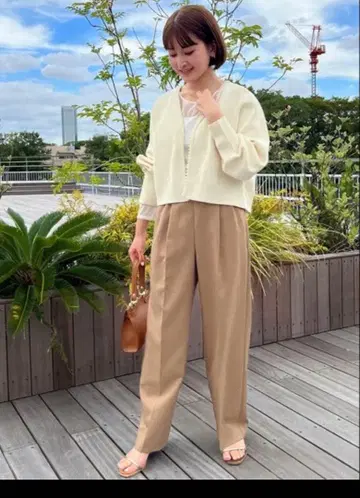 노리즈 워셔블 이지 와이드 팬츠 여성용 카멜 38