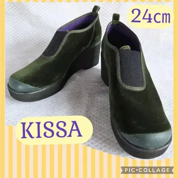 KISSA 통굽 슬립온 24cm 벨로아 다크 그린 타카다 키사