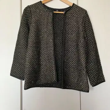 H&M 블랙 x 골드 노카라 자켓