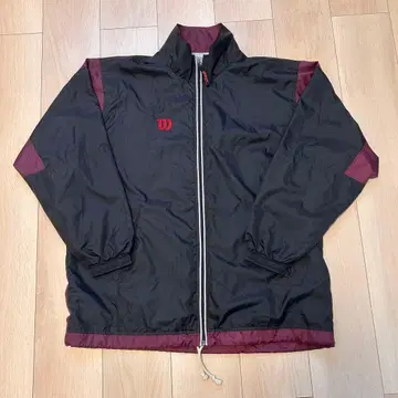 Wilson 집업 자켓 L 블랙/와인 레드