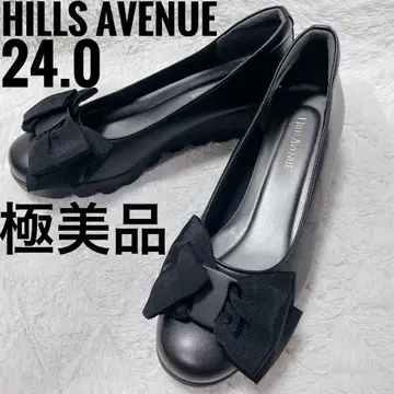 힐즈아베뉴 웨이브 밑창 가죽 블랙 리본 펌프스