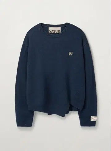 SATUR 네이비 크루넥 스웨터