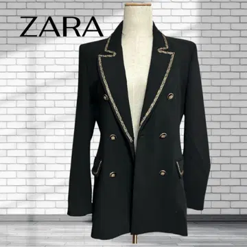 ZARA 자라 대비 트리밍 더블 브레스트 자켓 골드 버튼 M