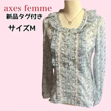 엑시즈팜 택 포함 새상품 꽃무늬 레이스 프릴 블라우스 M