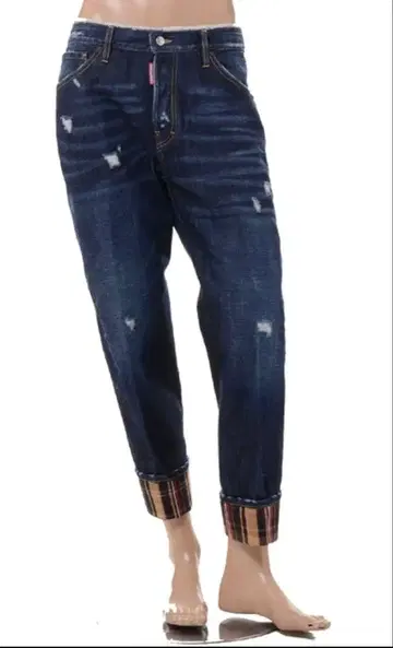 디스퀘어드 (Dsquared2) 체크 롤업 데님