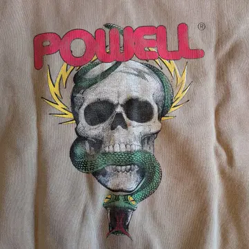 POWELL 스컬 뱀 그래픽 후드티