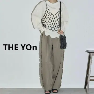 새상품급 THE YOn 더욘 사이드 프릴 라인 턱 이지 팬츠 그레이