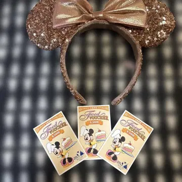 미키 귀 머리띠 골드 1500엔 티켓