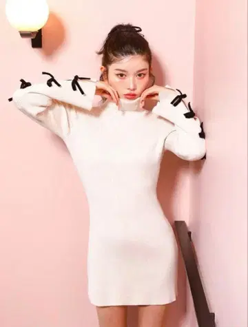 Darich 암 리본 리브 니트 원피스