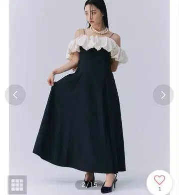 EIMY ISTOIRE 에이미 개더 프릴 오프숄더 원피스 드레스