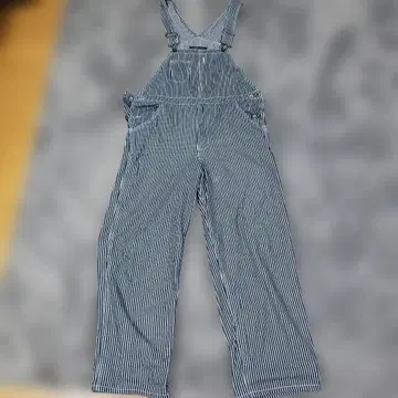 NYLAUS 히코리 스트라이프 오버롤 네이비/화이트 L