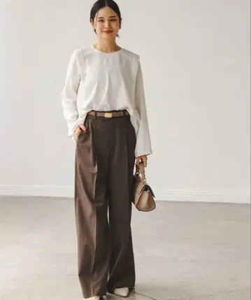 NOBLE [ 세탁 가능 ] 에스테틱 트윌 스트레치 슬랙스 팬츠 38