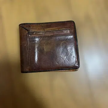브라운 가죽 접이식 지갑