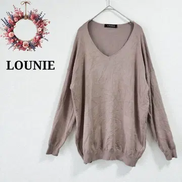 실크 혼방 루니 오버 사이즈 니트 스웨터 넉넉한 캐주얼 F