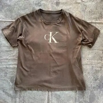 90s 캘빈 클라인 로고T셔츠 오니페이드 브라운 L~XL