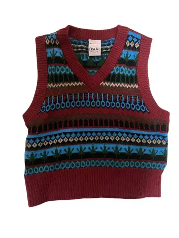 PAM 노르딕 무늬 니트 베스트