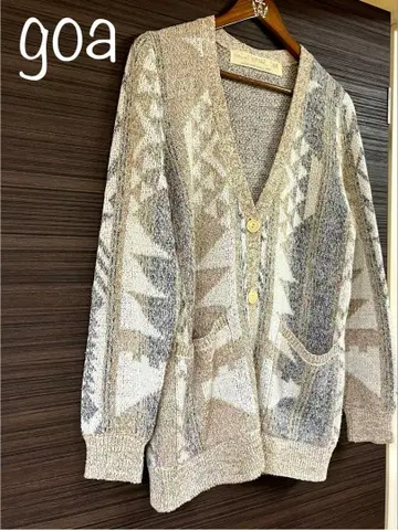 goa 기하학 패턴 니트 가디건