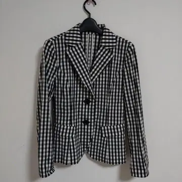 레리안 자켓 블랙 화이트 체크