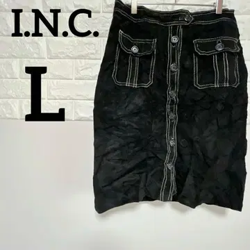 [ I.N.C. ] L 타이트 스커트 블랙 가죽 느낌 무릎 기장