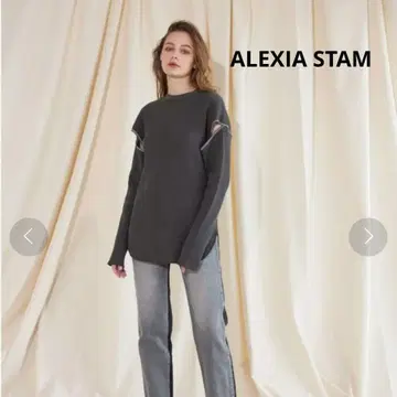 새상품 alexia stam 아스 2way 와플 티셔츠