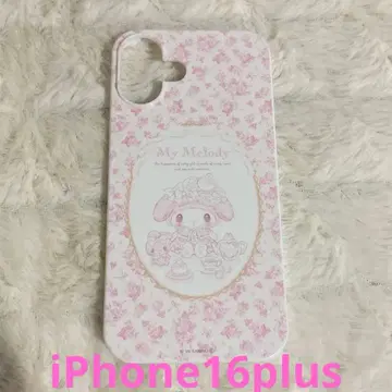 스마트폰 커버 iPhone16plus 마이멜로디 화이트 딸기