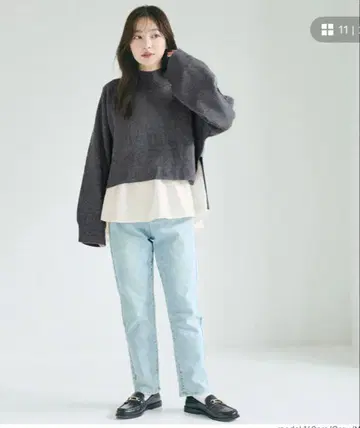 [ 새상품 ] coca 하이넥 니트 ( 그레이 )