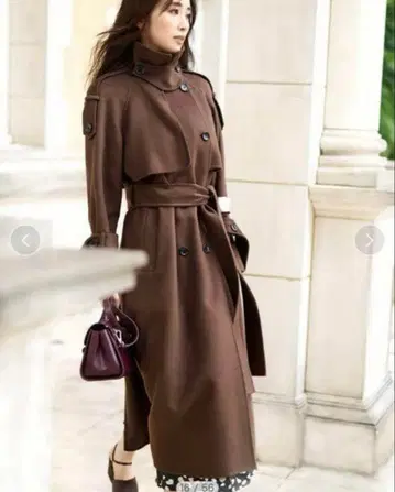 새상품급 스나이델 우로코 캐시미어 스탠드 카라 코트 브라운 M 23AW