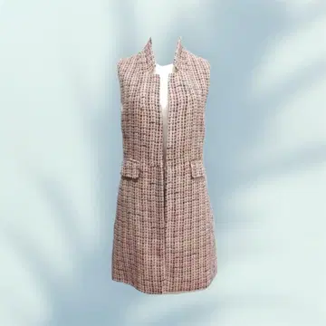 [택 포함 새상품] ZARA 핑크 트위드 베스트 M