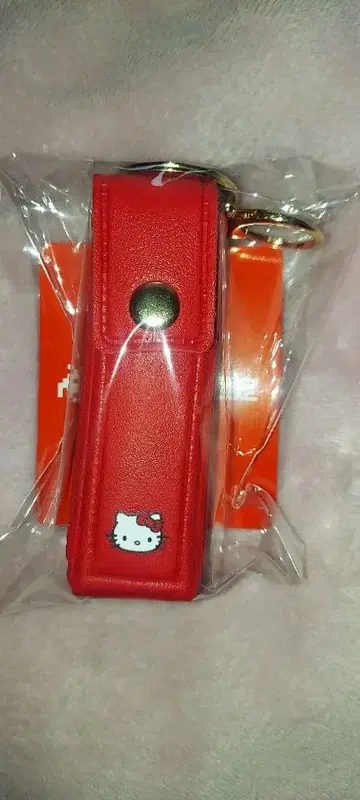 헬로키티 리본형 참 포함 립 파우치 빨간색