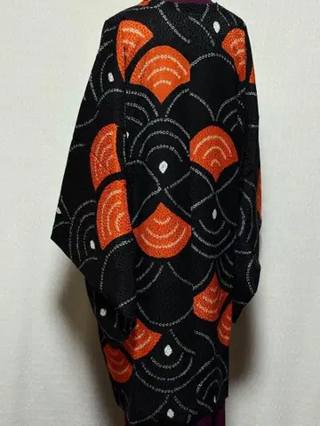 미사용품 기모노 순수 실크 염색.조각 무늬 도행 코트(세미롱) 선착순