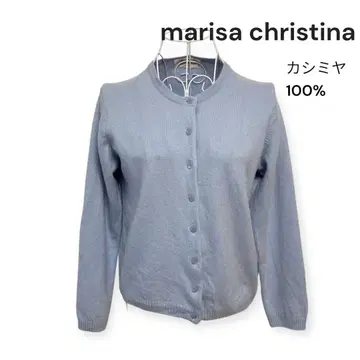 캐시미어 100% 마리사 크리스티나 긴팔 니트 가디건 스카이블루 M